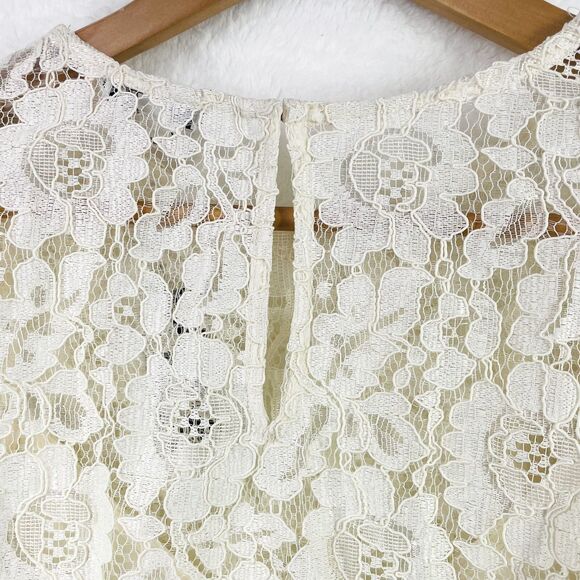 Express Lace Puff Sleeve Prairie Blouse Small Oversized Small New With Tags Lace - Picture 13 of 16